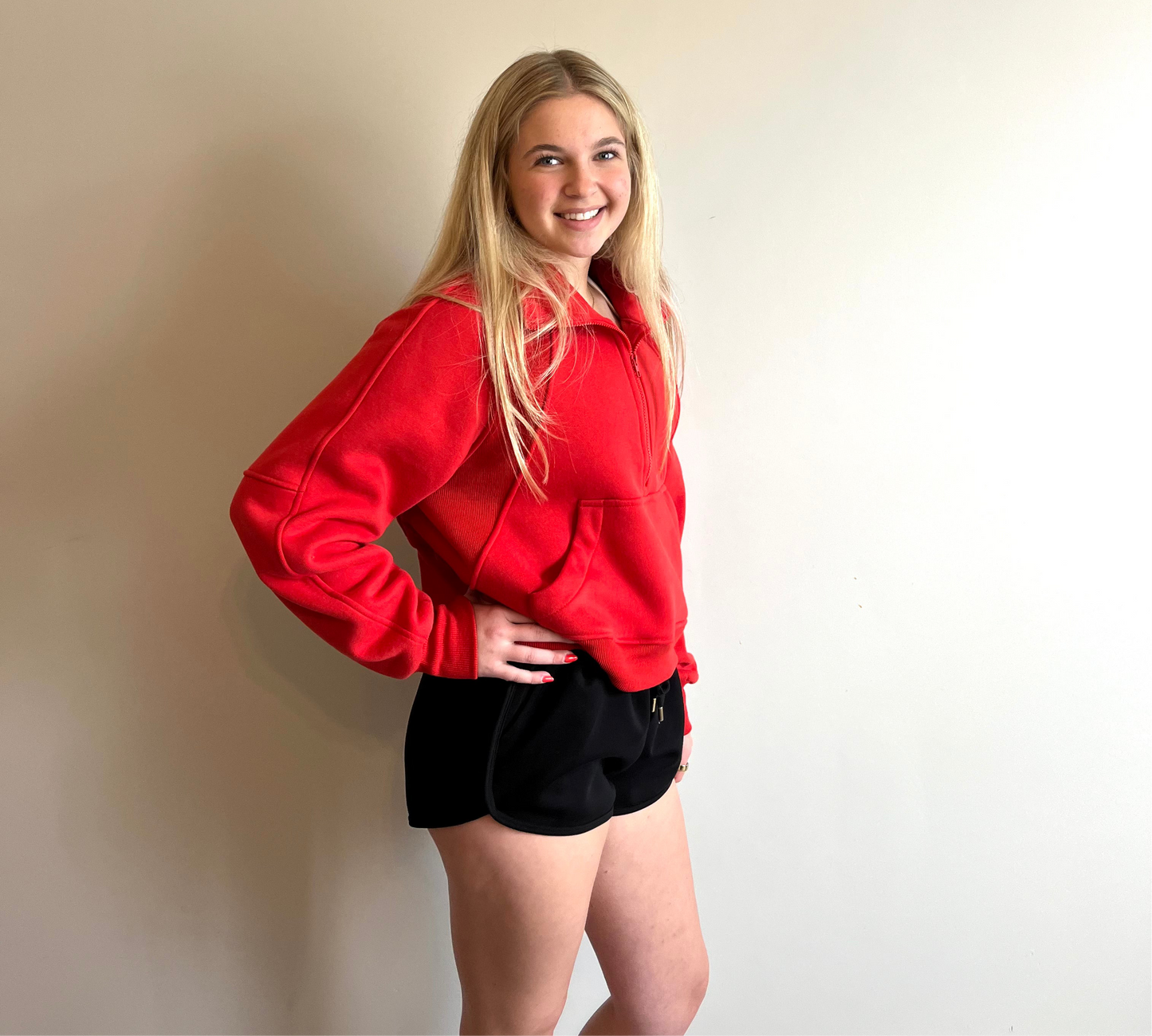 Tomato Dove Funnel Neck Half Zip