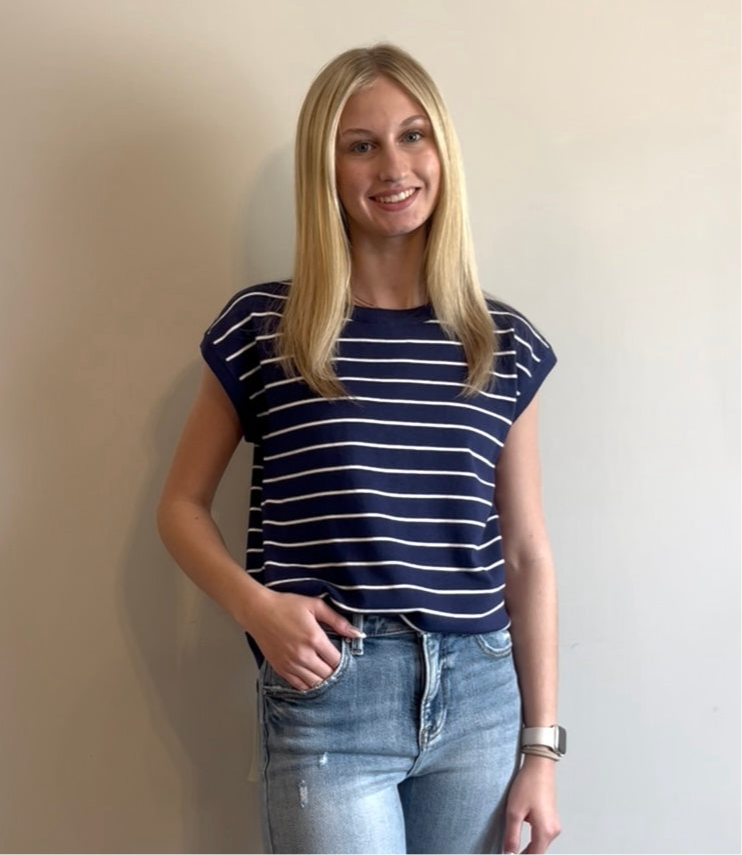 Navy and Ivory Stripe Shirt