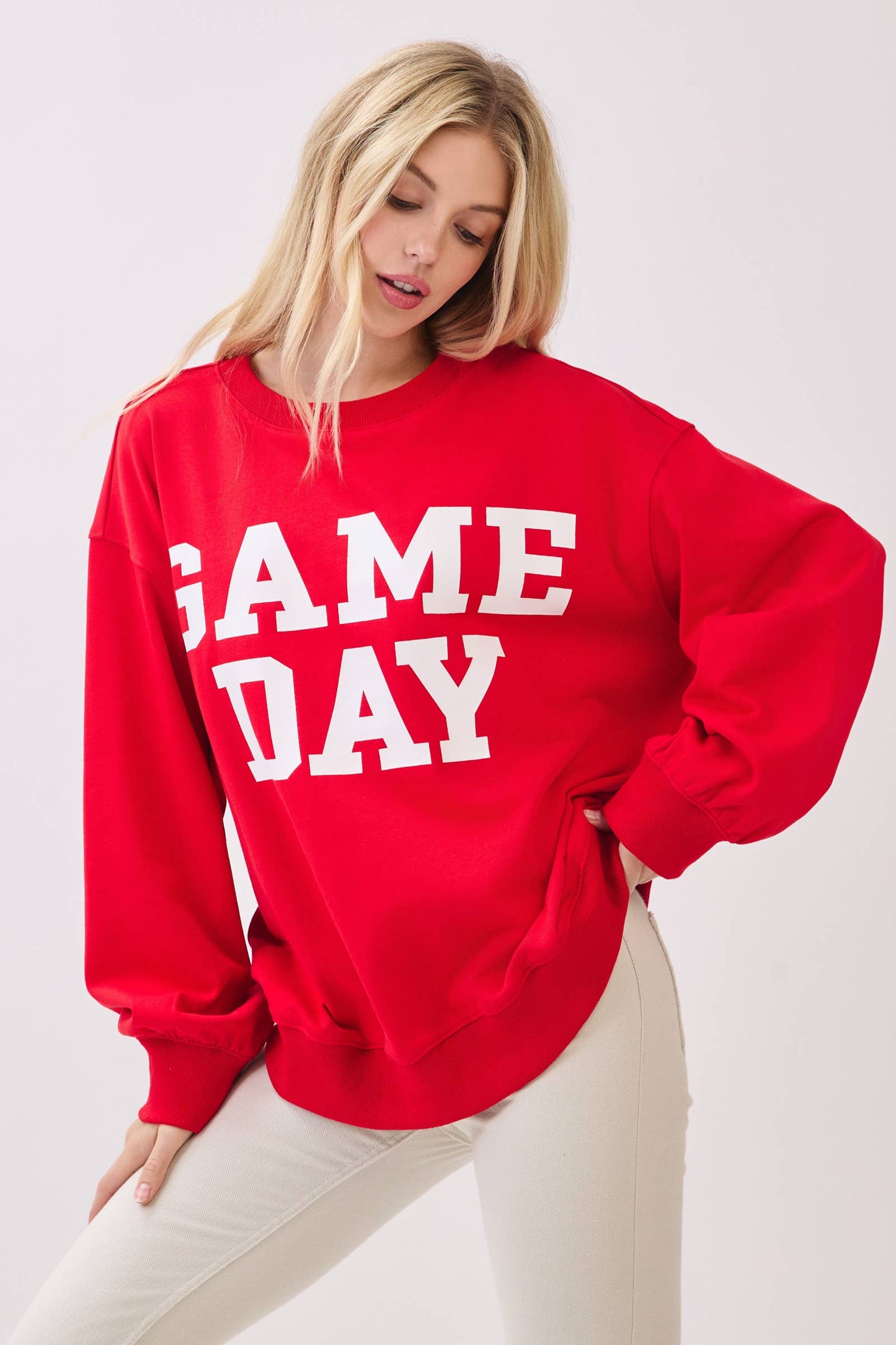 Red Bold Varsity Game Day Sweatshirt