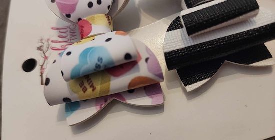 3 Pack Leather Bows - Multi