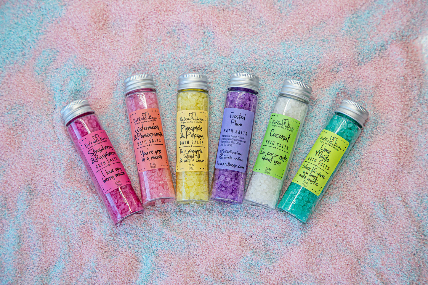 MIni Travel Size Bath Salts | Stocking Stuffer : Strawberry & Raspberry