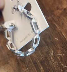 Silver Link Hoops