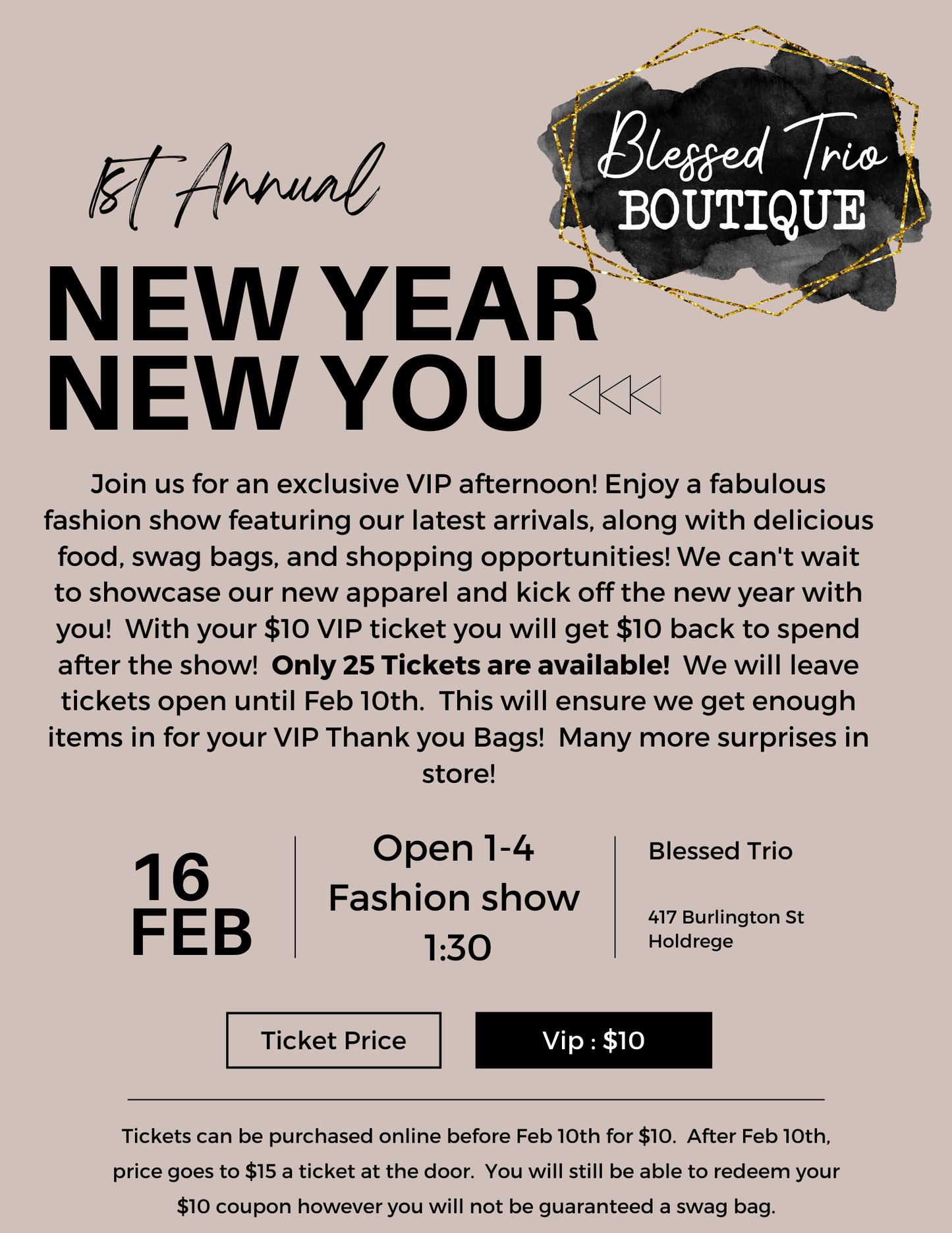 New Year New You Fashion Show Ticket