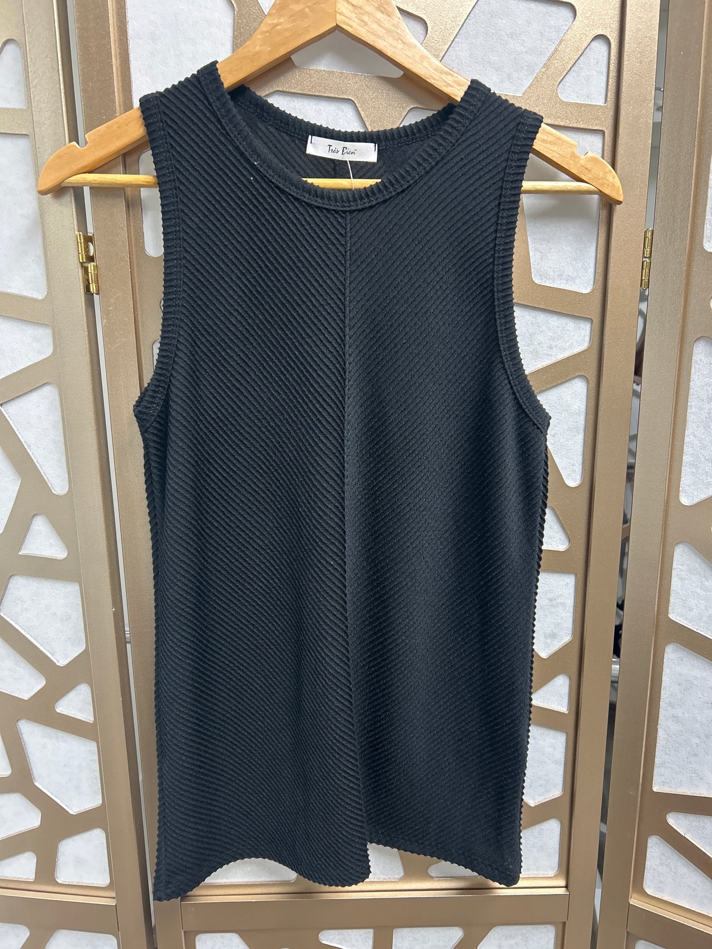 Black Ribbed Tank Top