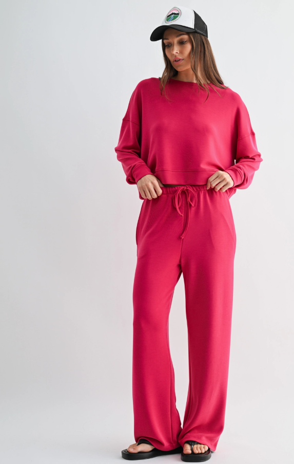 Plum Pink - Laguna Dropped Shoulder Sweatshirt