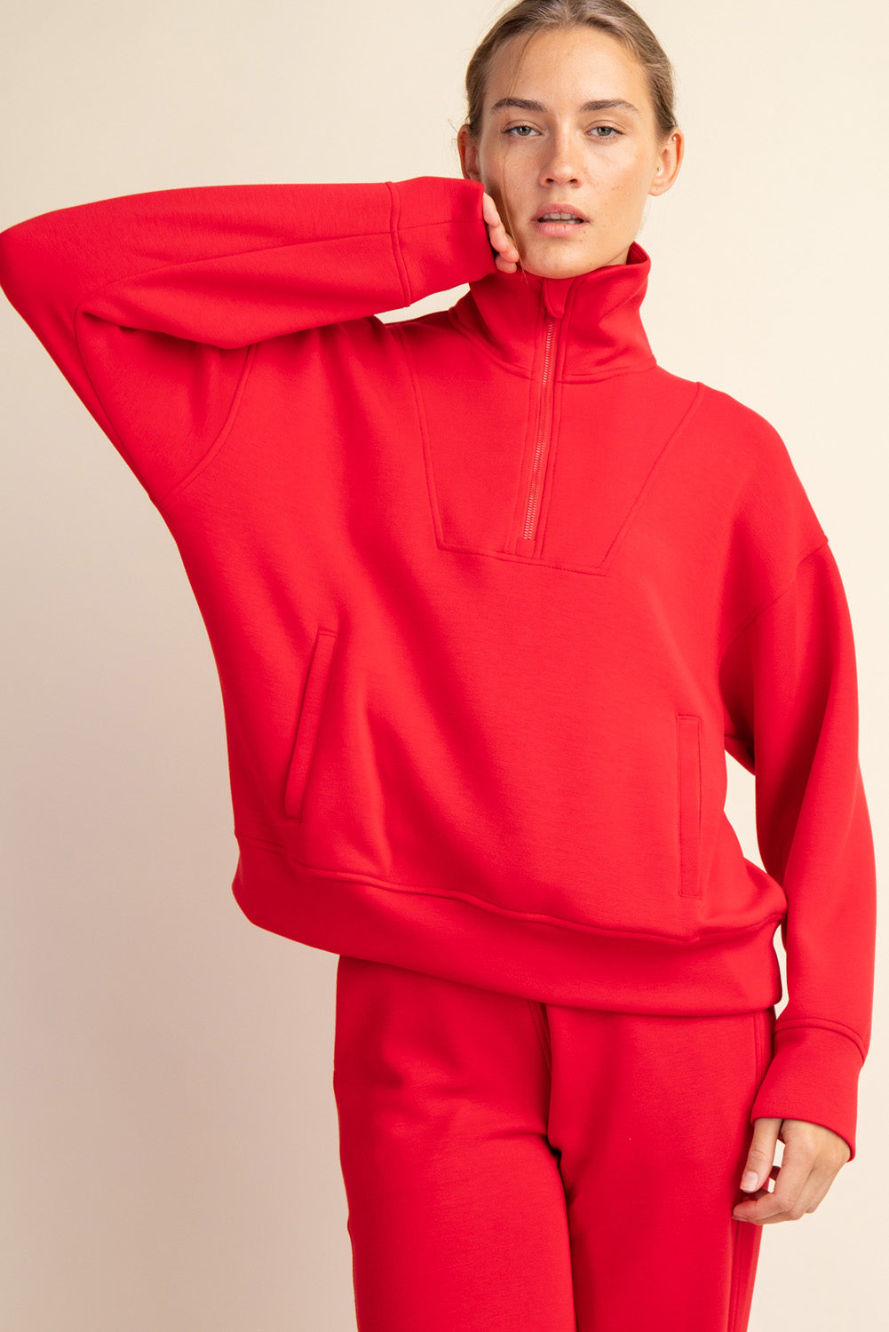 Plus Red Quarter Zip