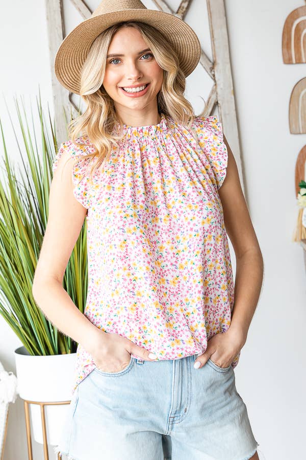 Preppy Ditsy Floral Women's Blouse