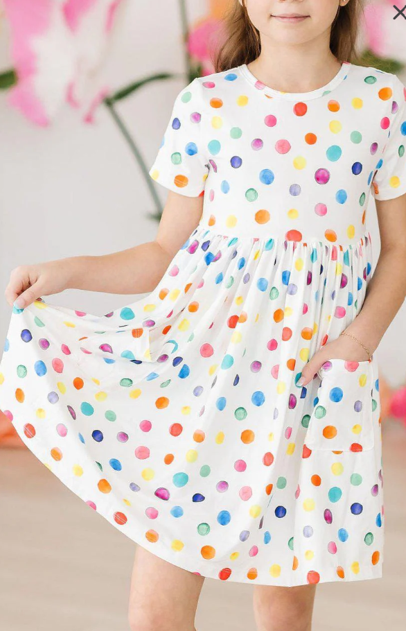 Colorful Dots Pocket Twirl Dress