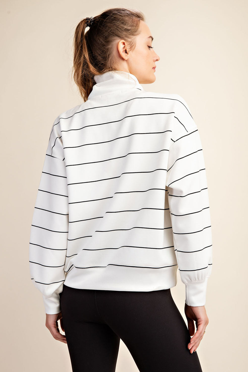 Cream and Black Quarter Zip