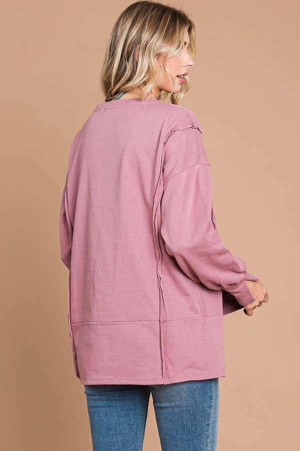 MAUVE ROUND NECK OVERSIZED