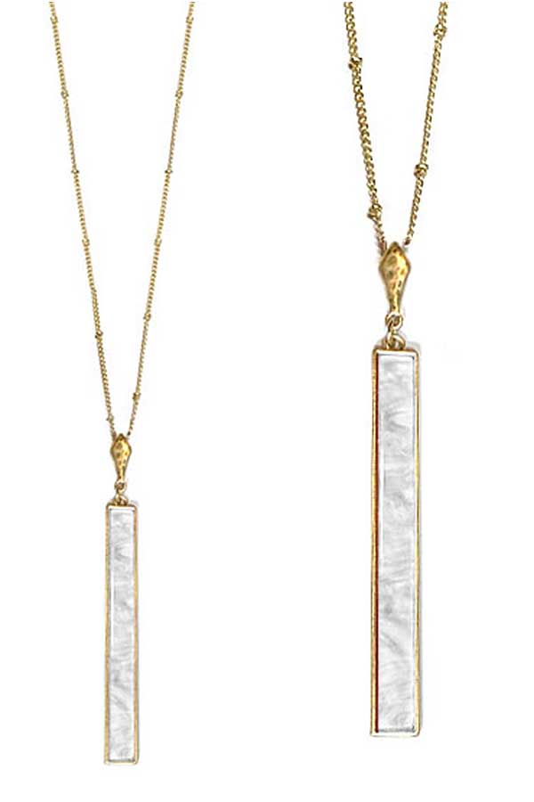 ACRYLIC MARBLE PENDANT LONG NECKLACE