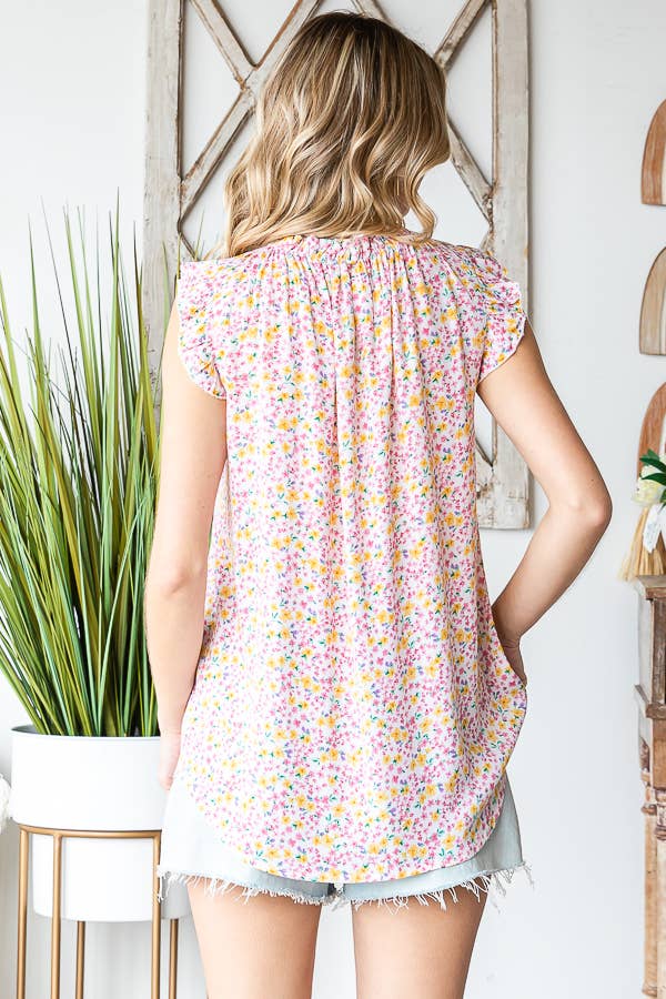 Preppy Ditsy Floral Women's Blouse