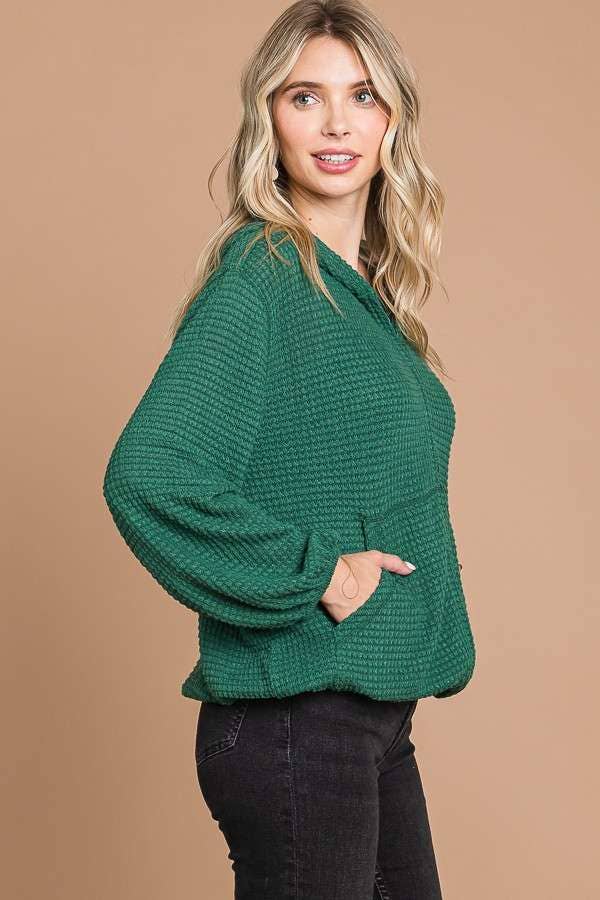 HUNTER GREEN ZIP-UP HOODIE