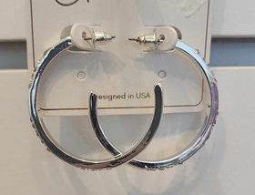 Silver Hoops with Cubic Zirconia