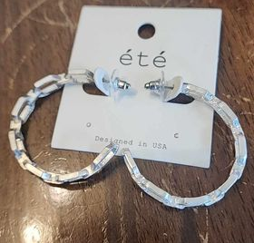 Silver Link Hoops