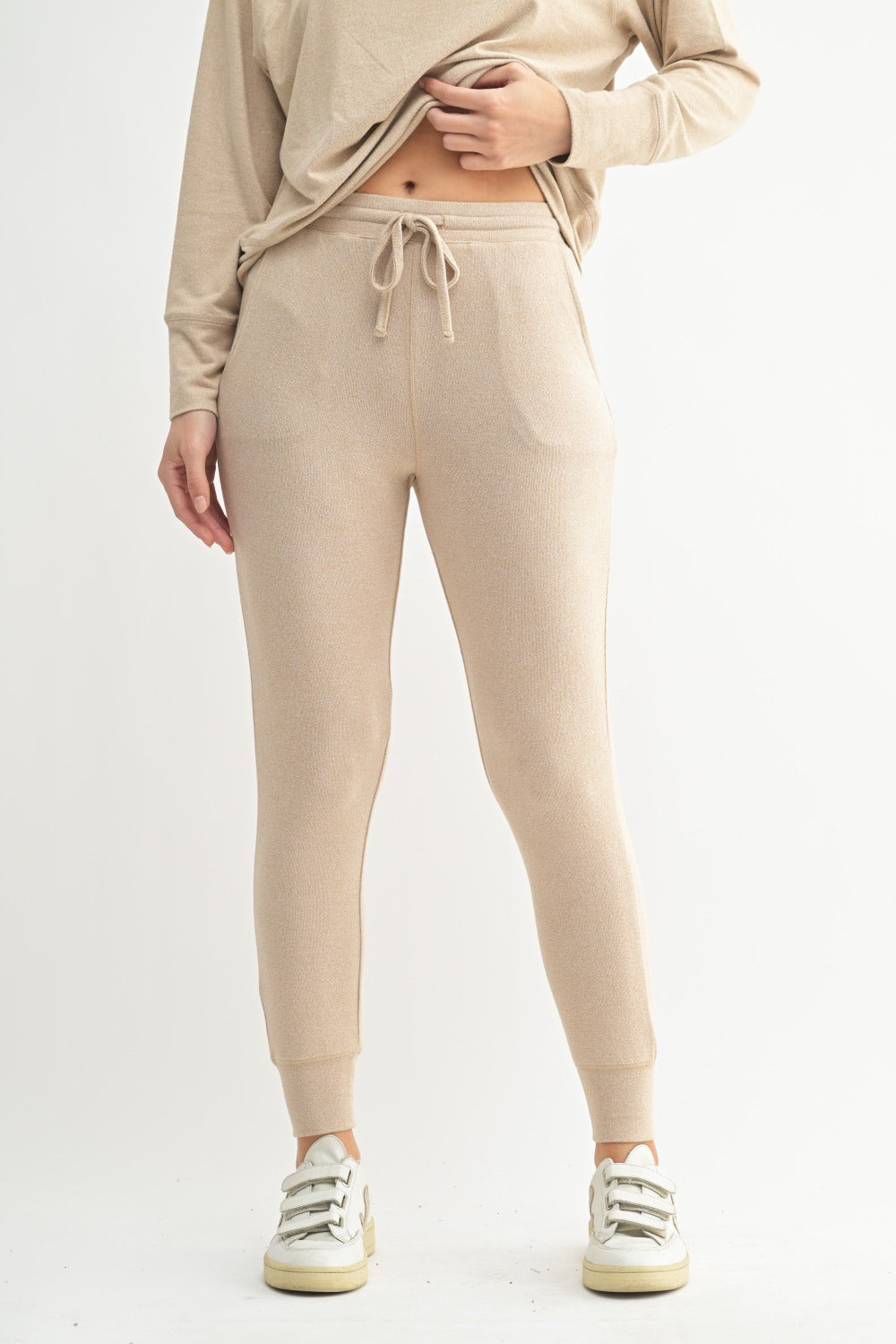 Mocha Brushed Hacci Joggers