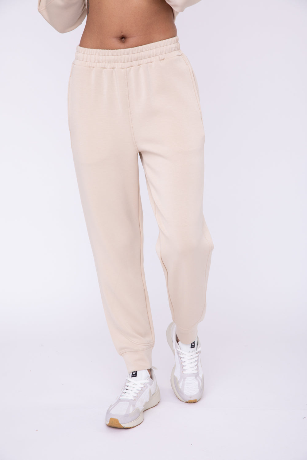 Natural Elevated Contrast Seam Joggers