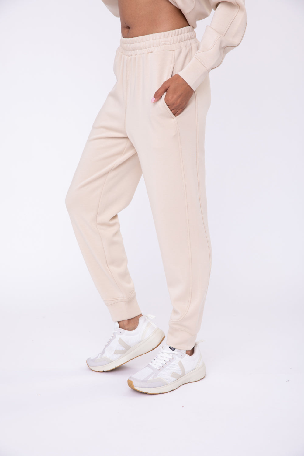 Natural Elevated Contrast Seam Joggers