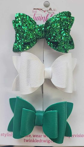 3 Pack Leather Bows - Multi