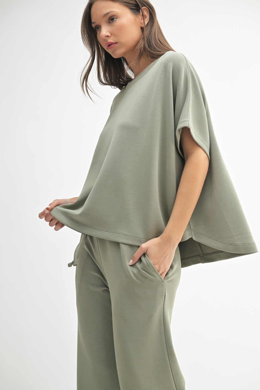 Shadow Simple Scuba Wide-Leg Pant