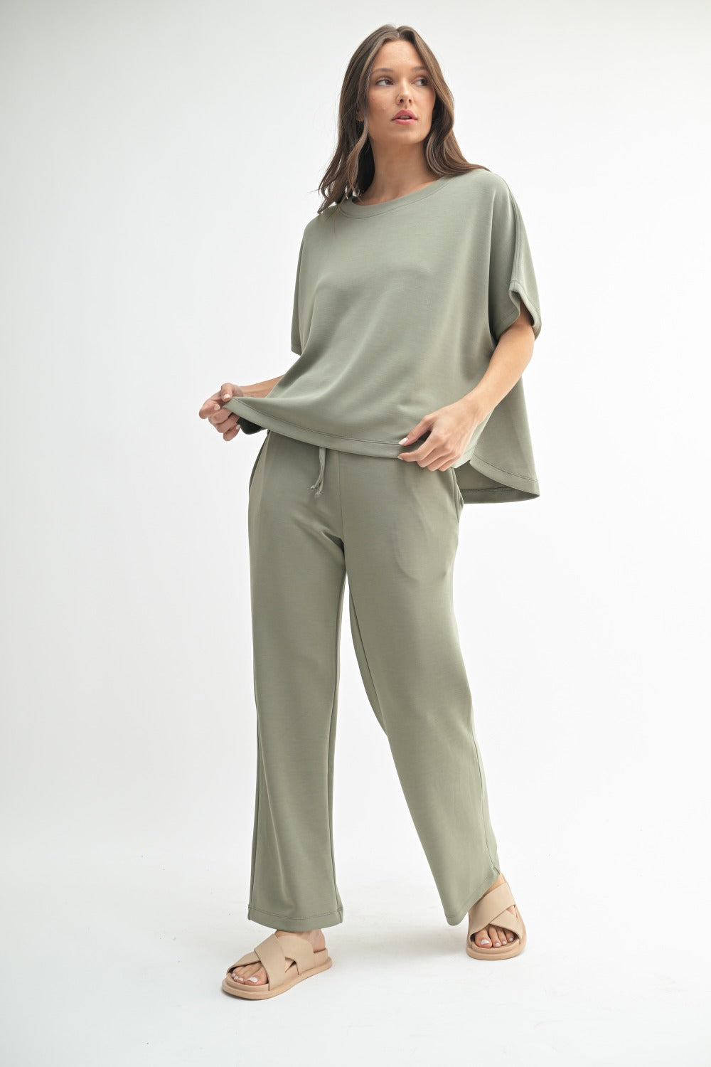 Shadow Simple Scuba Wide-Leg Pant