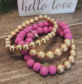 Gold & Pink - Set of 3