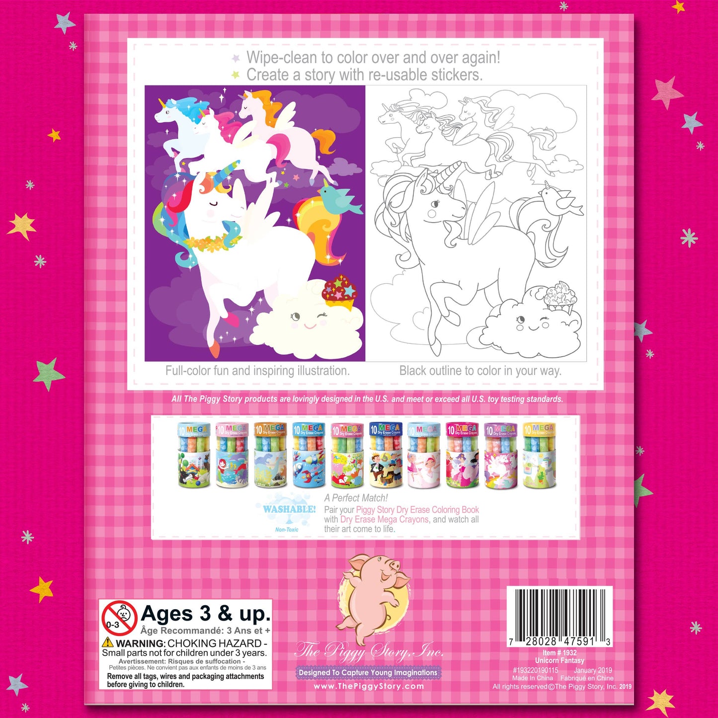 Unicorn Land Dry Erase Coloring Book