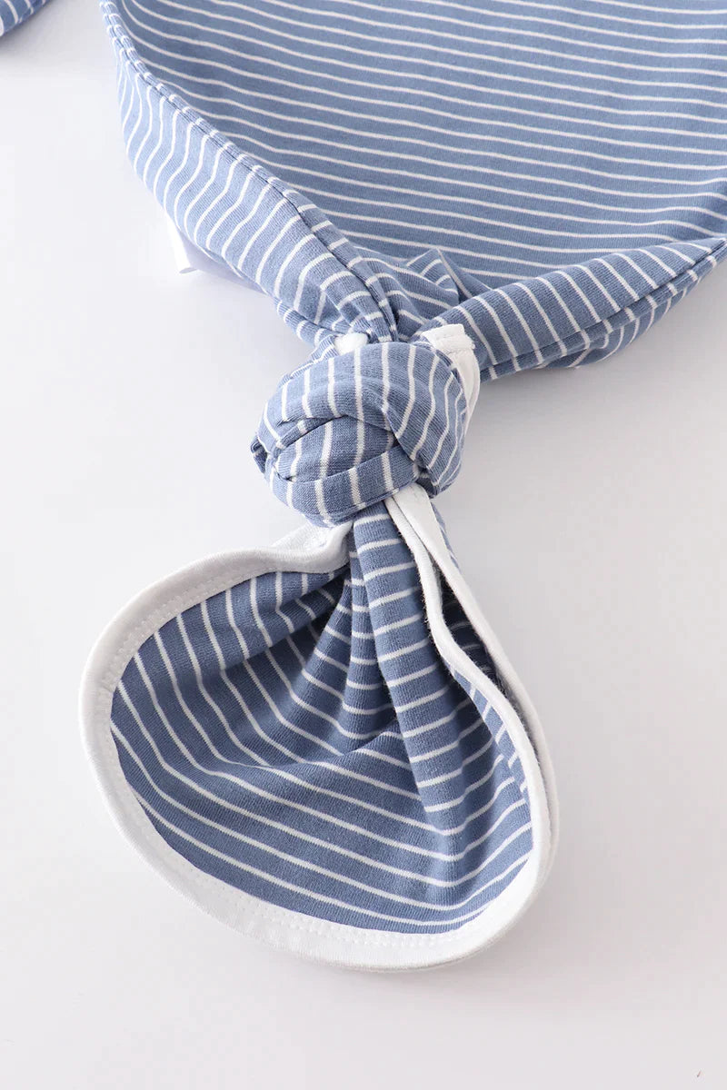Blue Stripe 2-Pc Baby Gown