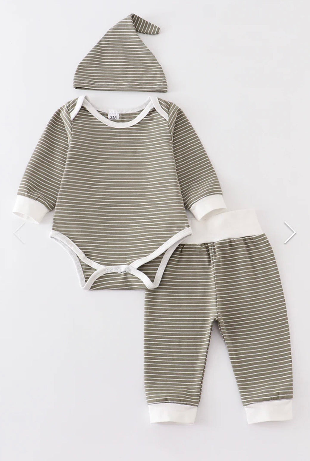 Baby Green Stripe 3-Pc Set