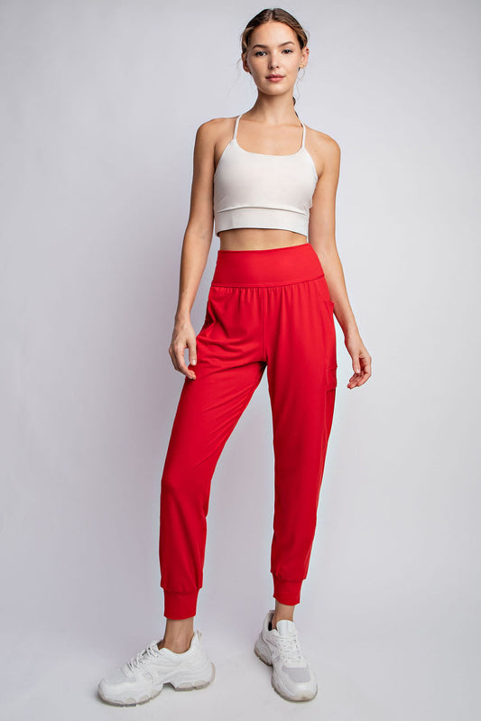 Butter Solid Jogger - Red