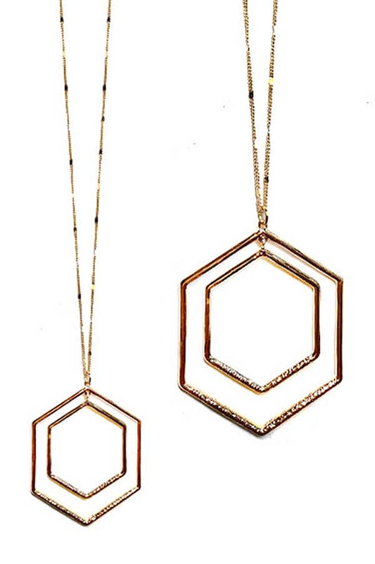 HEXAGON LONG NECKLACE