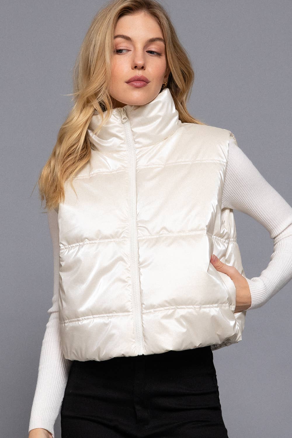 Ivory Metallic Vest