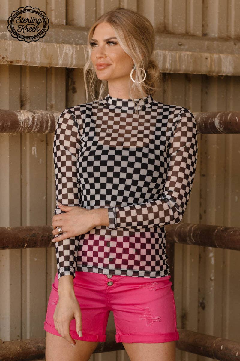 Black Checkered Top