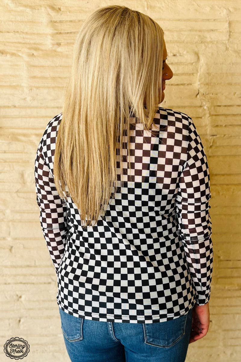Black Checkered Top