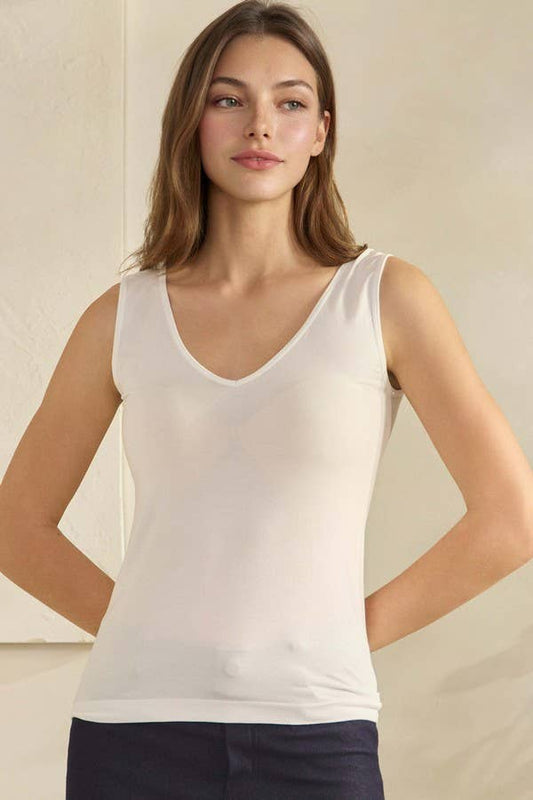 Airsoft Seamless Reversible U-V Neckline Modal Tank Top