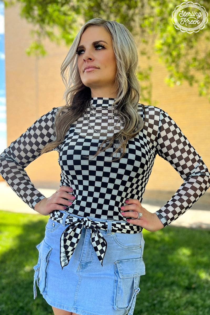 Black Checkered Top