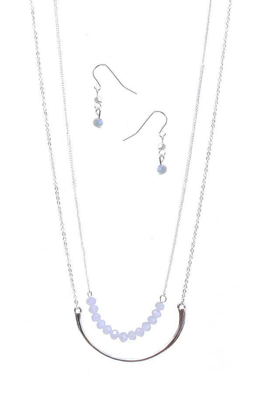 BAR DOULBE LAYER NECKLACE SET