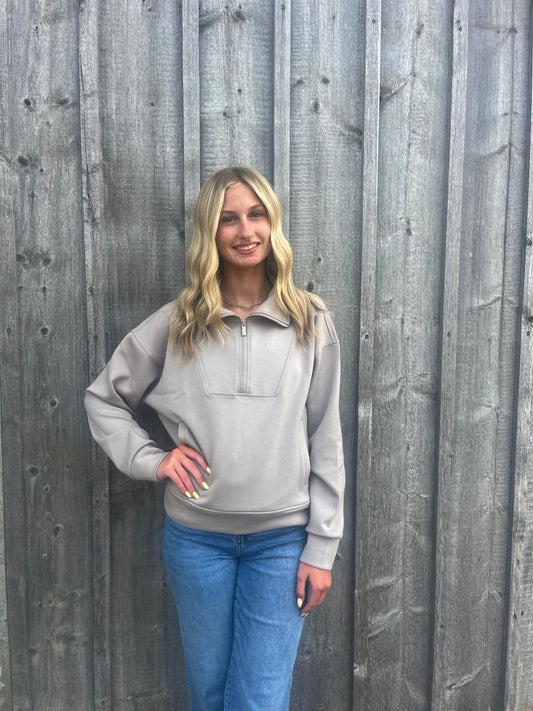Ash Mocha Scuba Quarter Zip