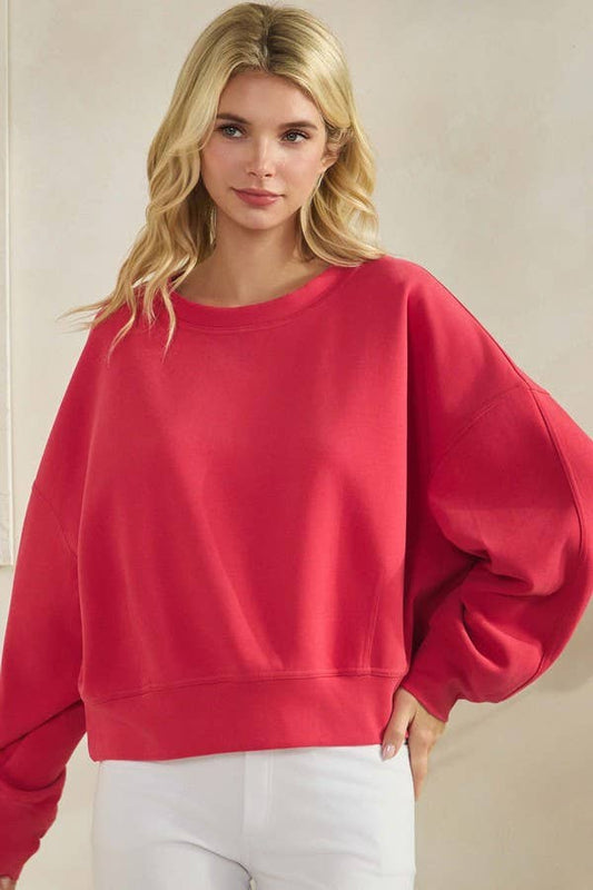 Women's Cotton Modal Crewneck Short Pullover