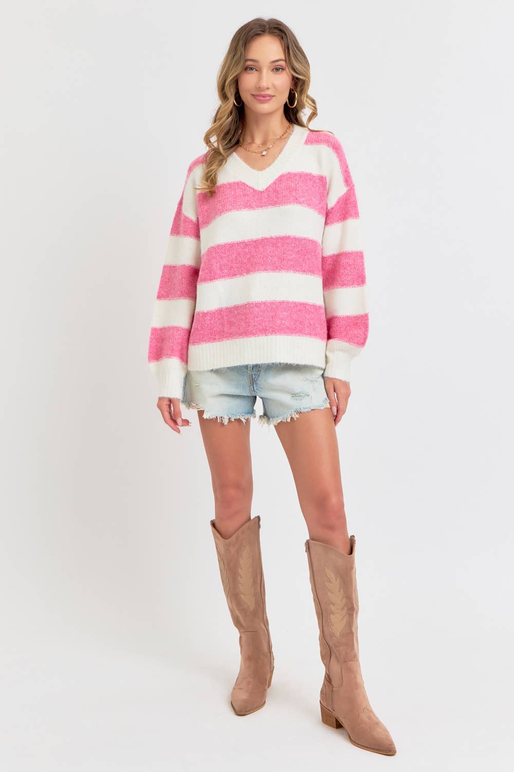 Pink Striped Sweater