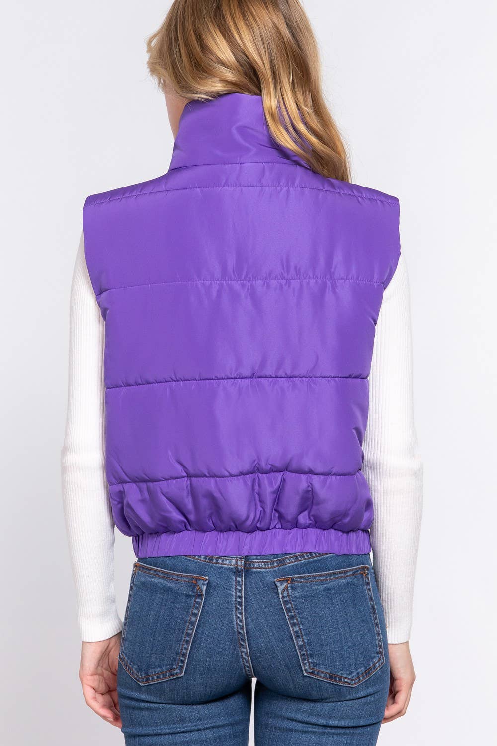 Puffer Padding Vest-Purple