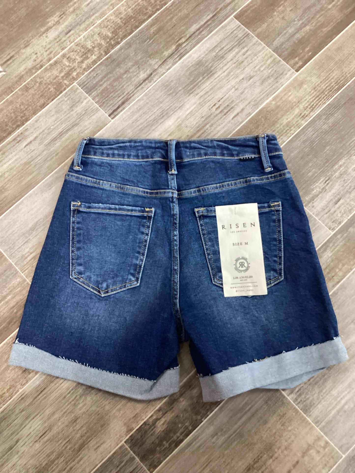 Dark Mid Length Denim Short