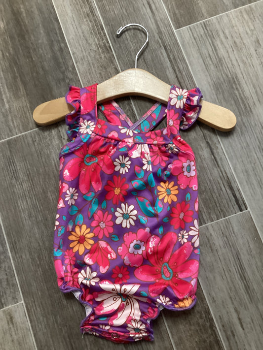 Hawaiian Floral Ruffle Cross Back Romper