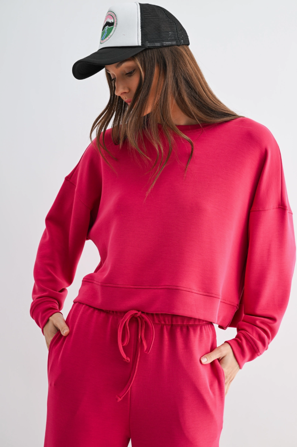 Plum Pink - Laguna Dropped Shoulder Sweatshirt