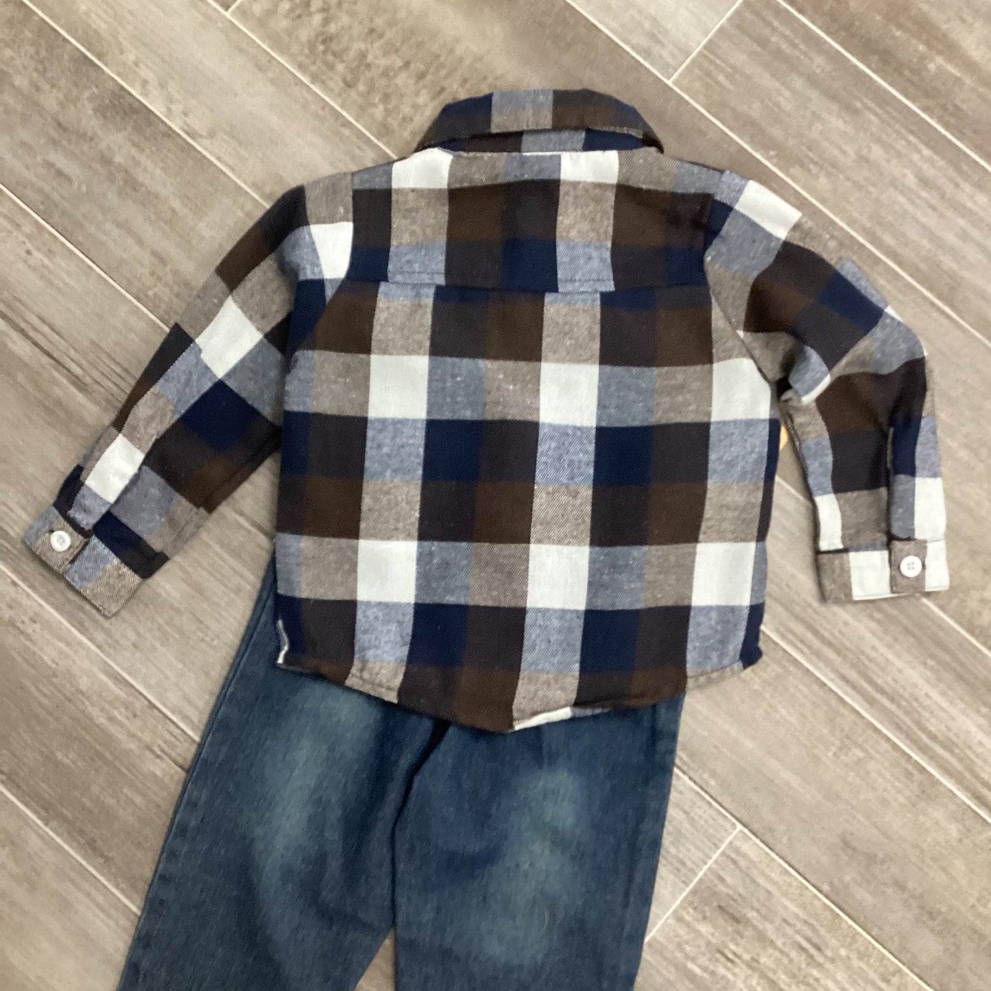 Checkered Shirt & Denim Set