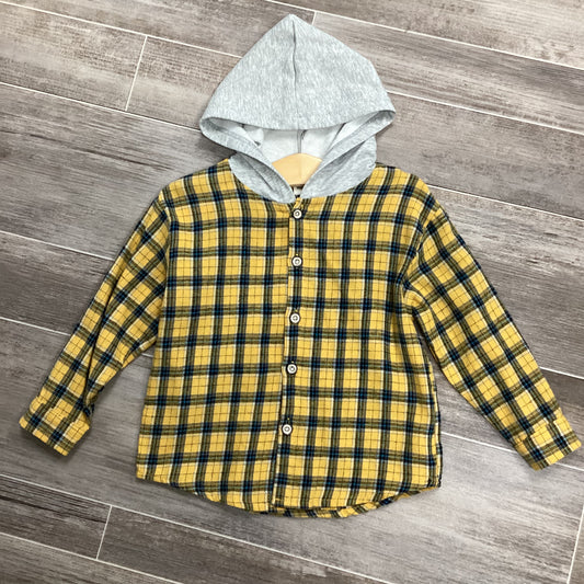 Yellow/Blue Plaid Hoodie Shirt