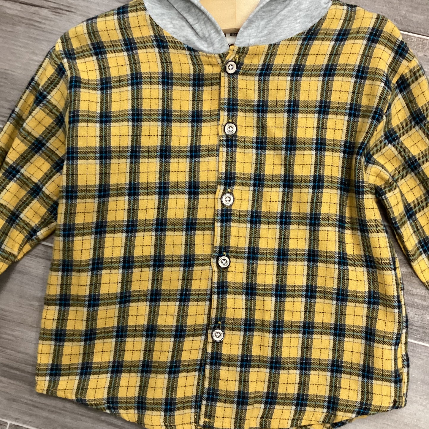 Yellow/Blue Plaid Hoodie Shirt