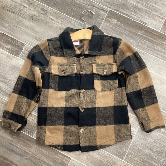 Tan/Blk Plaid Shacket