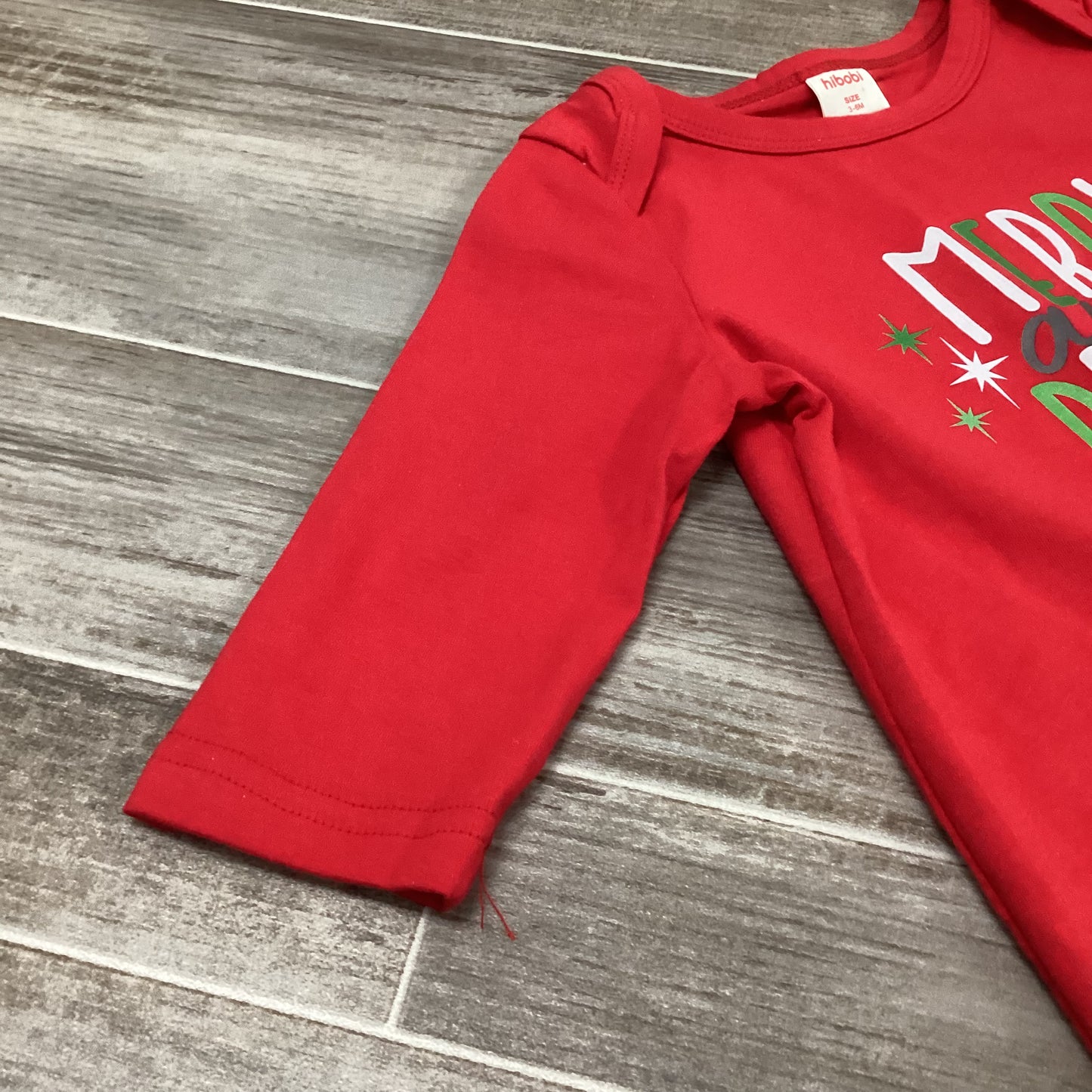 Red "Merry and Bright" Baby Romper- 3-6 Months