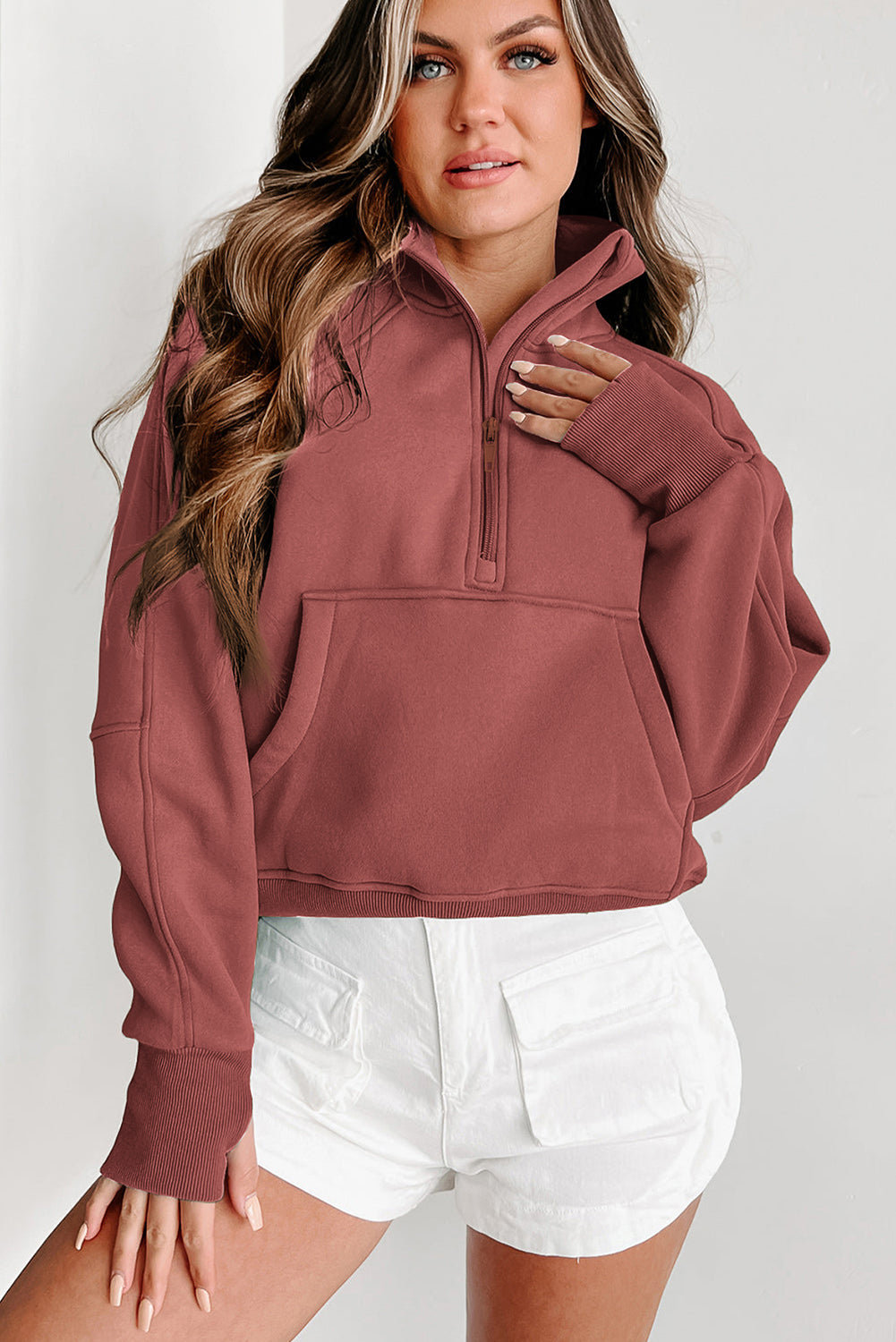 Brown Zip Up Sweatshirt